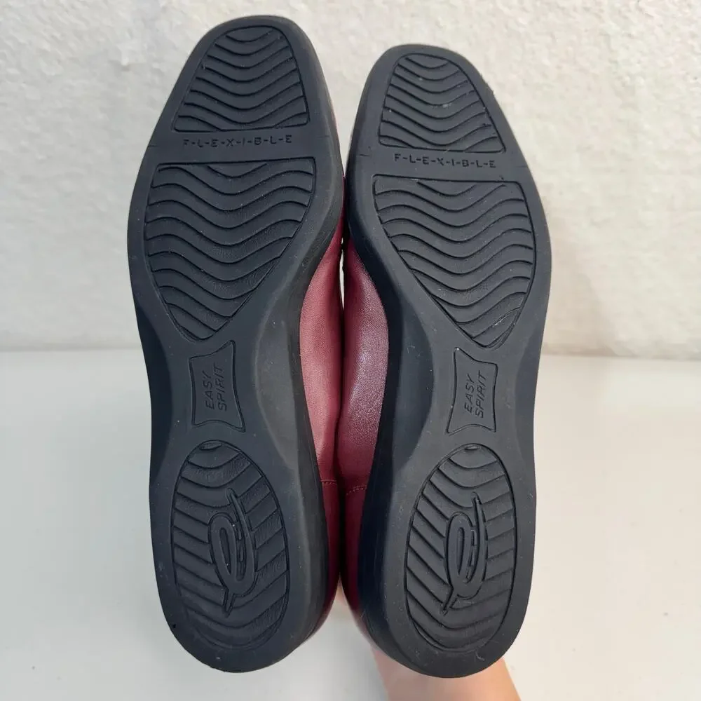 Easy Spirit Devitt Classic Loafer Congo/Red Leather Slip-On Comfort Shoe Size 10